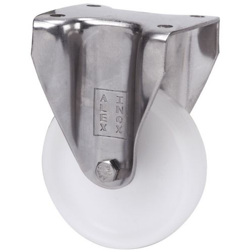 R.FIJA INOX.17BHI60-BP PLASTICO BLANCO EJE LISO