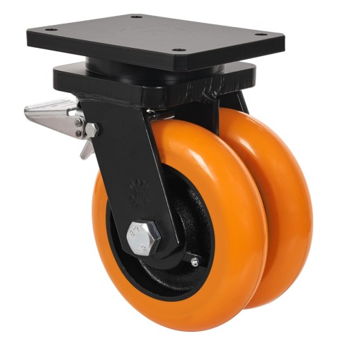 SERIE HLG-HUAB, Platina/Giratorio/Freno Rueda y Soporte