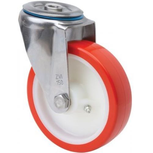 R.GIR.AGUJERO M10 INOX.20ZVLI100-PO NYLON BLANCO-POLIUR.ROJO LISO