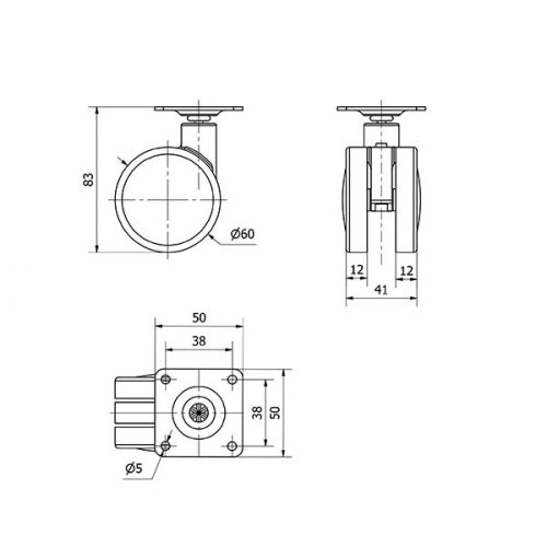 R.GIR.PLACA 10DKM60 NYLON-MADERA HAYA
