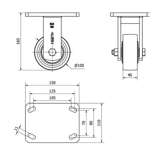 R.FIJA 17HLB100-CIB HIERRO FUNDIDO EJE BOLAS