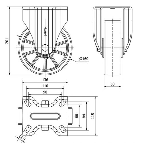 R.FIJA 17ZV160-AUB ALUMINIO-POLIUR.NARANJA EJE BOLAS