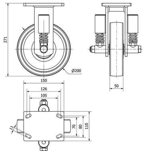R.FIJA 17HLSE200-FTB SUSPENSION NYLON BLANCO EXTRAFUERTE EJE BOLAS
