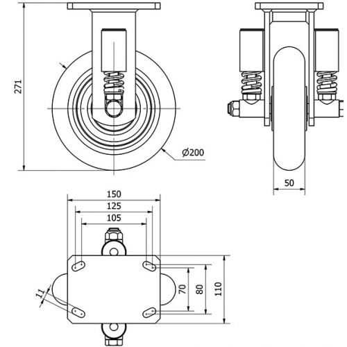 R.FIJA 17HLSE200-HUAB SUSPENSION POLIUR.NARANJA EJE BOLAS BALONA