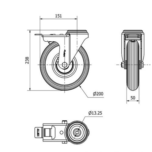 R.GIR.AGUJERO M12 FRENO 20ZVFD200-RILR METALICO-NEUMATICA GRIS RODIL