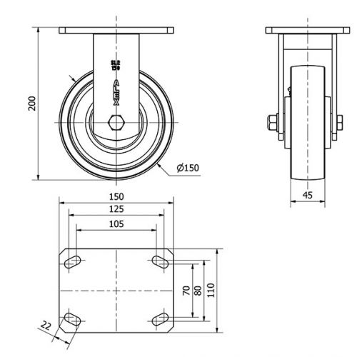R.FIJA 17SLR150-CIB HIERRO FUNDIDO EJE BOLAS
