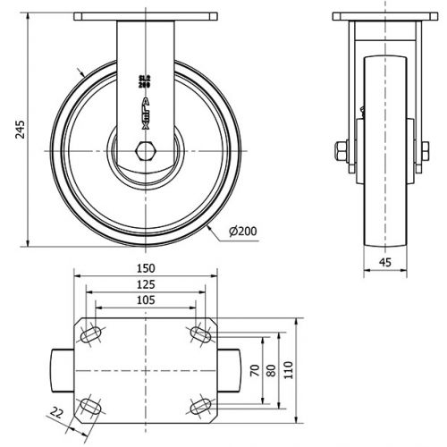 R.FIJA 17SLR200-CIB HIERRO FUNDIDO EJE BOLAS
