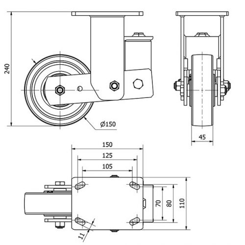 R.FIJA 17HLSB150-FTB SUSPENSION NYLON BLANCO EXTRAFUERTE EJE BOLAS