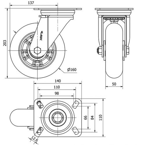 R.GIR.PLACA 4mm 10ZVR160-AUAB ALUMINIO-POLIUR.NARANJA BOLAS BALONA