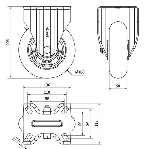 R.FIJA 4mm 17ZVR160-AUAB ALUMINIO-POLIUR.NARANJA EJE BOLAS BALONA