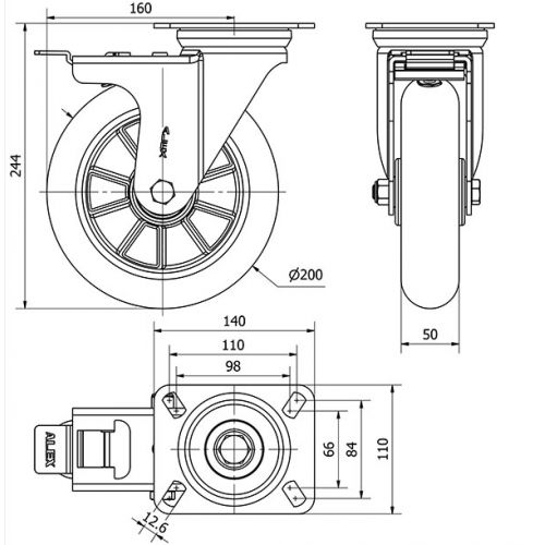 R.GIR.PLACA FR.4mm 10ZVRFD200-AUAB ALUM-POLIUR.NARANJA BOLAS BALONA