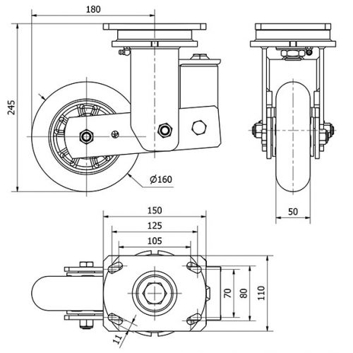 R.GIR.PLACA 10HLSB160-AUAB SUSPENSION POLIUR.NARANJA BOLAS BALONA
