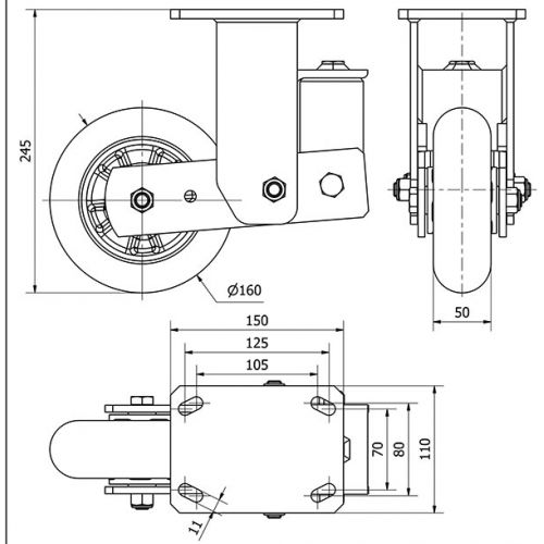 R.FIJA 17HLSB160-AUAB SUSPENSION POLIUR.NARANJA EJE BOLAS BALONA