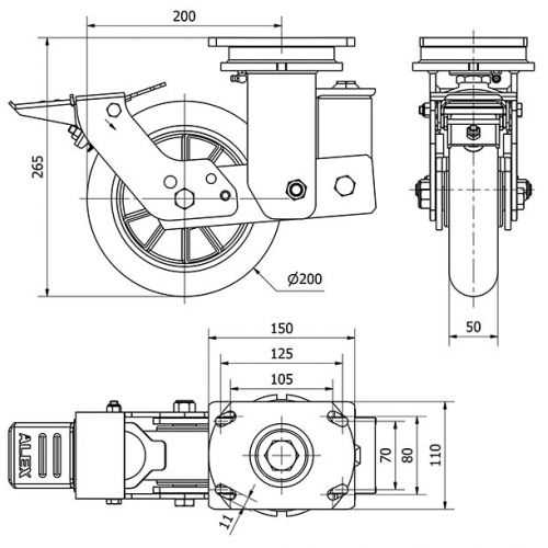 R.GIR.PLACA FR.10HLSBFN200-AUAB SUSPENSION POLIUR.NARAN.BOLAS BALONA
