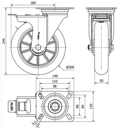 R.GIR.PLACA FR.4mm 10ZVRFD200-AUAGB ALUM-POLIUR.VERDE BOLAS BALONA