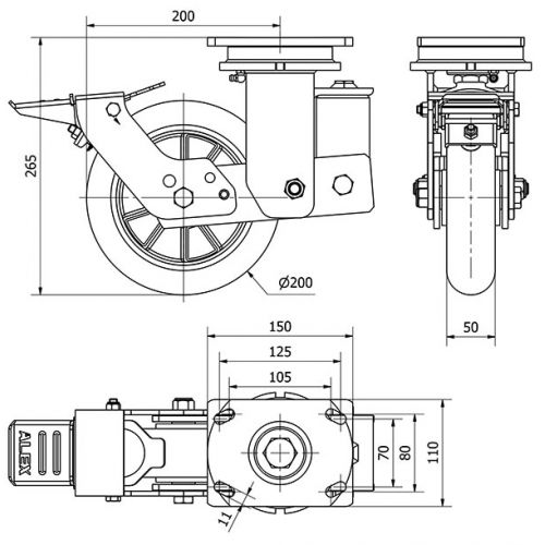 R.GIR.PLACA FR.10HLSBFN200-AUAGB SUSPENSION POLIU.VERDE BOLAS BALONA