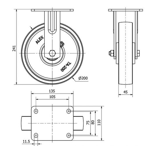 R.FIJA 17SL200-CIB HIERRO FUNDIDO EJE BOLAS