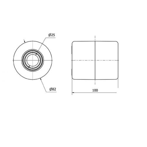 RODILLO TRANSPALETA KNB85-25-100 NYLON BLANCO EXTRAFUERTE EJE BOLAS
