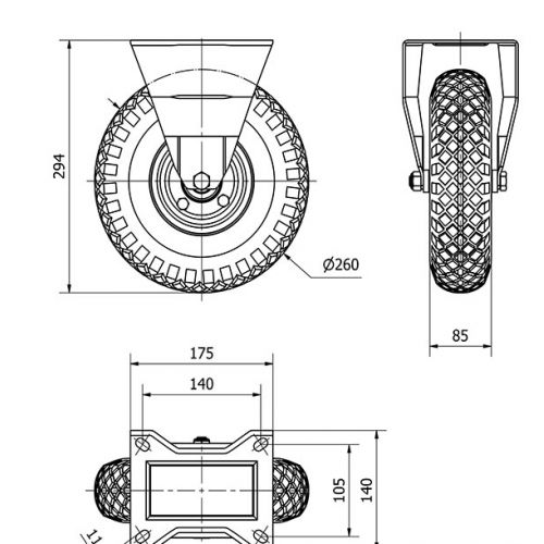 R.FIJA 17WL260-RIFB METALICO-IMPINCHABLE EJE BOLAS
