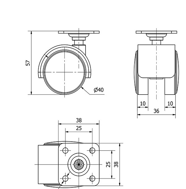 R.GIR.PLACA 10DK40 POLIAMIX NEGRO