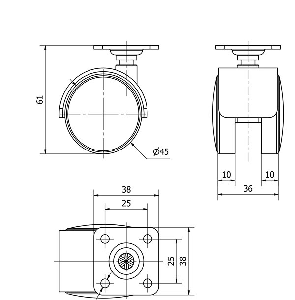 R.GIR.PLACA 10DK45 POLIAMIX NEGRO