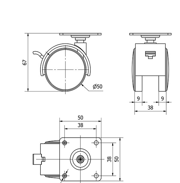 R.GIR.PLACA FRENO 10DKF50 POLIAMIX NEGRO