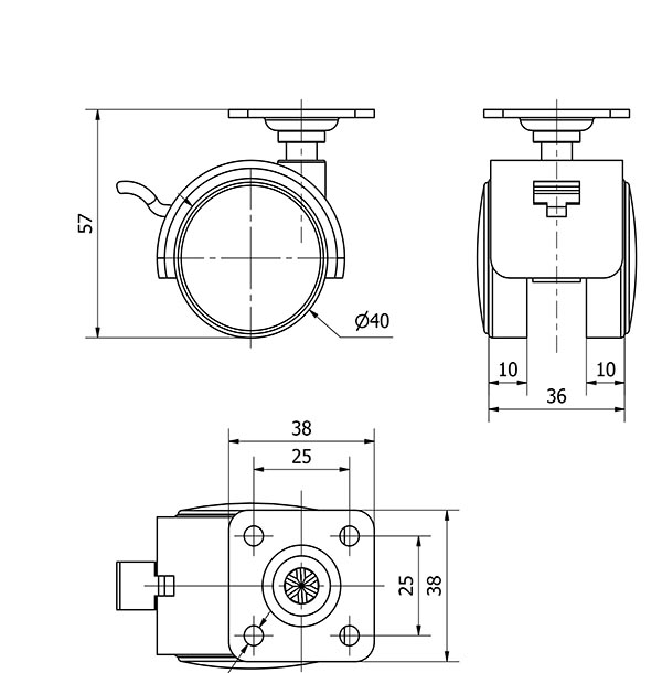 R.GIR.PLACA FRENO 10DKF40 POLIAMIX NEGRO