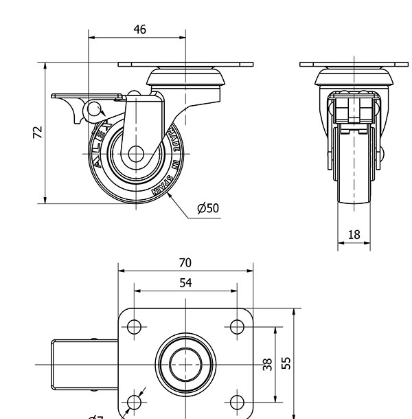 R.GIR.PLACA FRENO 10BSRFN50CP-PGI POLIAMIX-GOMA GRIS EJE LISO