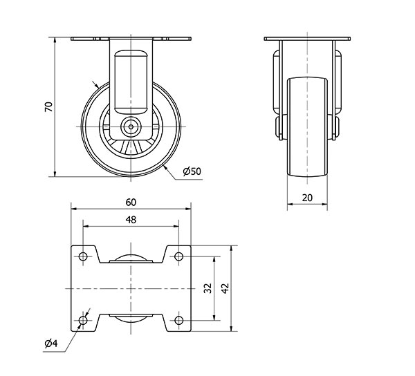 R.FIJA CROMADA PULIDA 17MDC50 POLIUR.VERDE EJE LISO