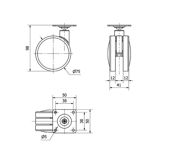 R.GIR.PLACA 10DKM75 NYLON-MADERA HAYA