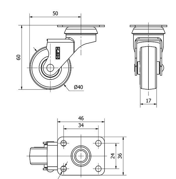 R.GIR.PLACA NIQUEL.10BDR40-PUA POLIAMIX-POLIUR.AZUL EJE LISO