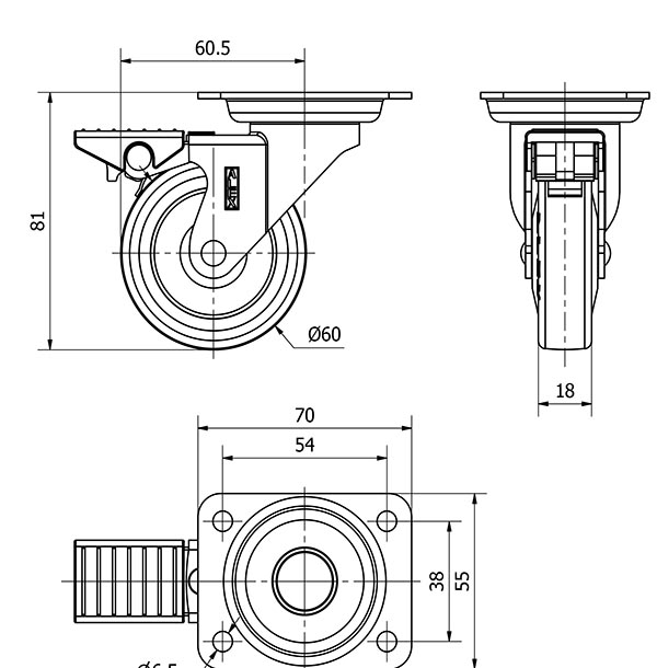 R.GIR.PLACA FRENO NIQUEL.10BDRFN60CP-PPI POLIAMIX-POLIUR.ROJO LISO