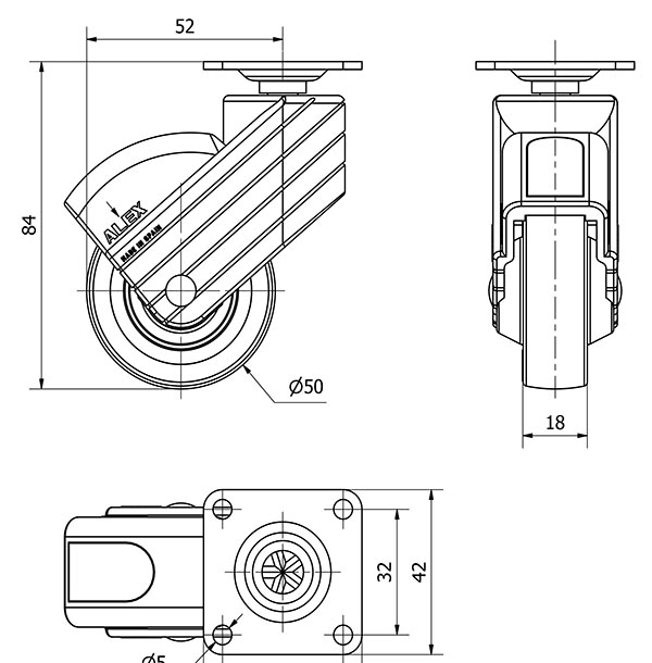 R.GIR.PLACA NEGRA 10HP50CP-PPI POLIAMIX-POLIUR.ROJO EJE LISO