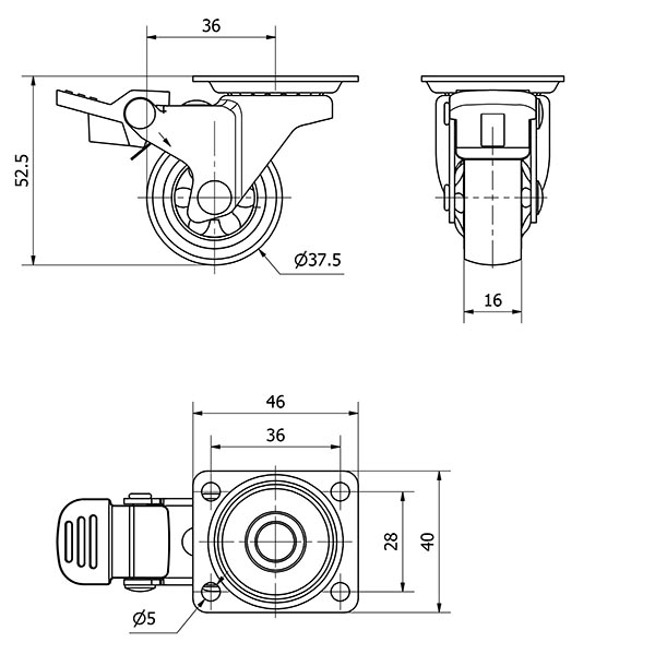 R.GIR.PLACA FRENO 10CLRFN40CP-PGIB GOMA GRIS EJE BOLAS