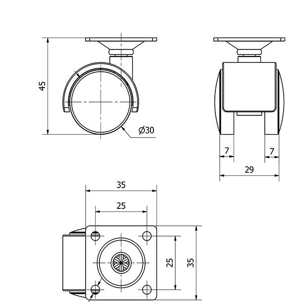 R.GIR.PLACA 10DK30 POLIAMIX NEGRO