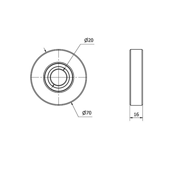 RODAMIENTO BOLAS RECUBIERTO POLIUR.VULCANIZADO NARANJA GRB70-20-16