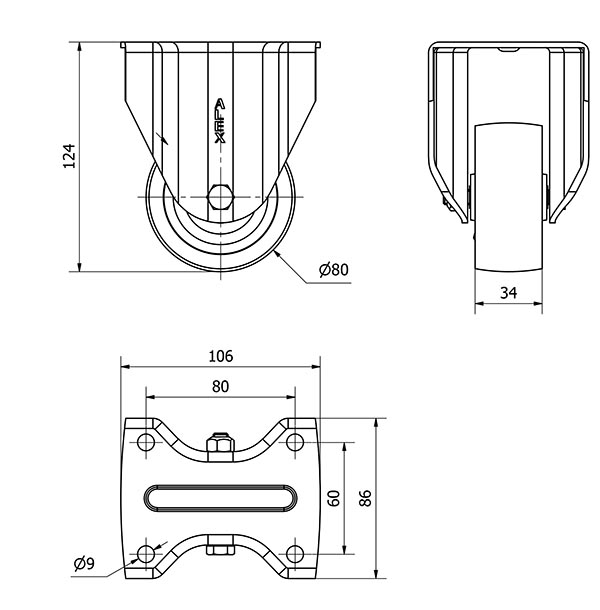 R.FIJA 17TV80-TA HIERRO FUNDIDO EJE LISO