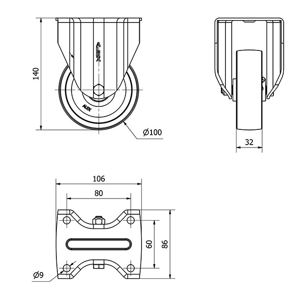 R.FIJA 17TV100-TA HIERRO FUNDIDO EJE LISO