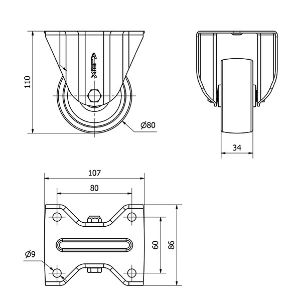 R.FIJA 17ZVL80-UT POLIAMIX BLANCO EJE LISO