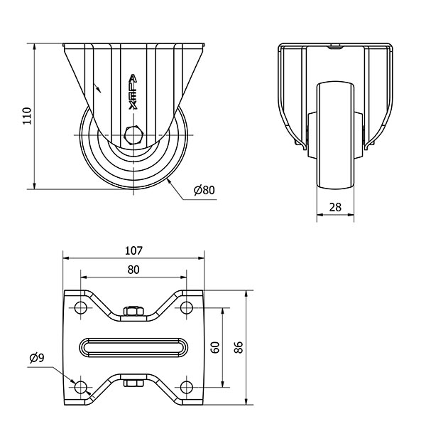 R.FIJA 17ZVL80-TD RESINA MARRON EJE LISO
