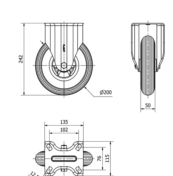 R.FIJA 17ZV200-EP POLIP.-IMPINCHABLE GRIS EJE LISO