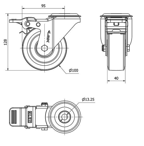 R.GIR.AGUJ.M12 FR.20ZVFD100-DEB ALUMINIO-GOMA NEGRA ELASTICA BOLAS