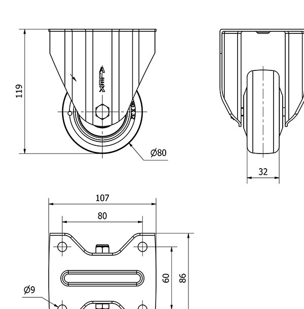 R.FIJA 17A80CP-PGCSB POLIUR.GRIS CONDUCT.EJE BOLAS
