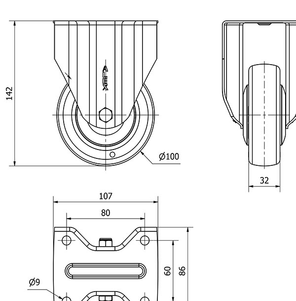 R.FIJA 17A100CP-PGCSB POLIUR.GRIS CONDUCT.EJE BOLAS