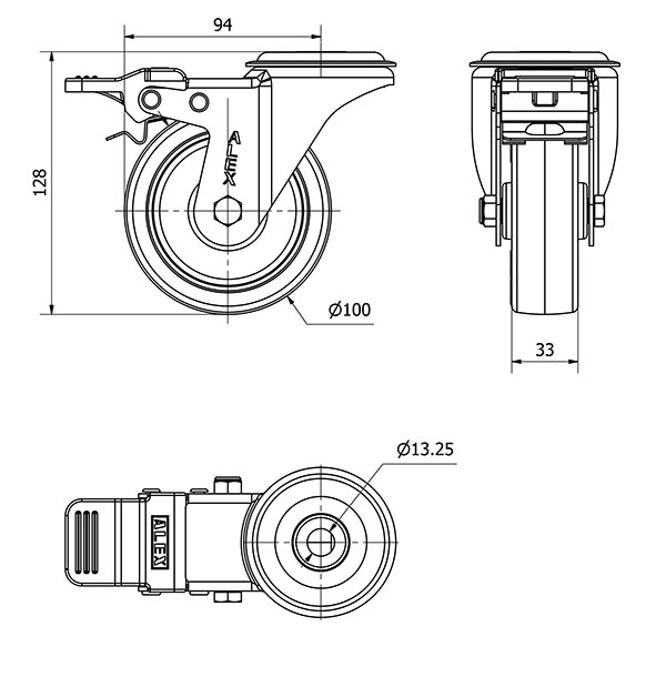 R.GIR.AGUJ.M12 FR.INOX.20ZVIFD100-PO NYLON BLANCO-POLIUR.ROJO LISO