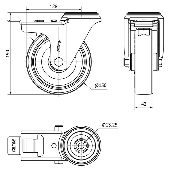 R.GIR.AGUJ.M12 FR.INOX.20ZVIFD150-PO NYLON BLANCO-POLIUR.ROJO LISO