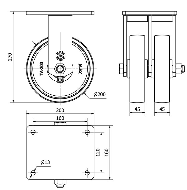 R.FIJA 17HLG200-CI HIERRO FUNDIDO(DOBLE) EJE LISO