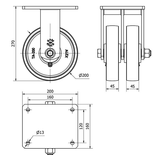 R.FIJA 17HLG200-CIB HIERRO FUNDIDO(DOBLE) EJE BOLAS