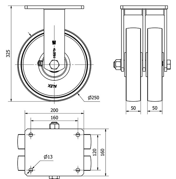 R.FIJA 17HLG250-CIB HIERRO FUNDIDO(DOBLE) EJE BOLAS