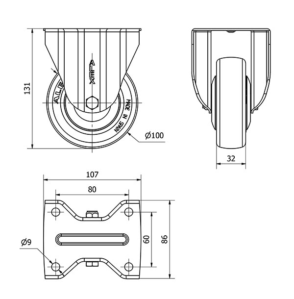 R.FIJA 17ZVL100CP-PUISB POLIP.-POLIUR.GRIS EJE BOLAS